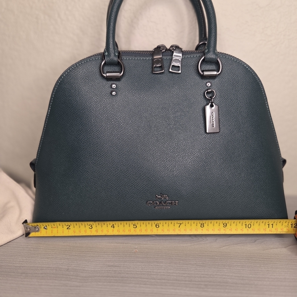 Coach Sierra Forest Green 2021 Leather Bag Set Gunmetal Hardware. Wallet NWT - Picture 9 of 13